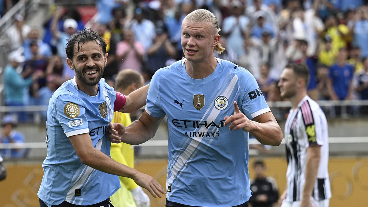 Preview Manchester City Dominates Juventus in 5-2 Victory: Kalulu’s Own Goal and Goals from Doku, Koopmeiners, Haaland, Foden, Savinho, and Vlahovic